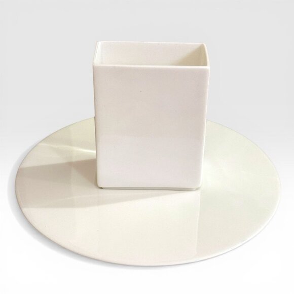 Alessi  Wiel Aretsun Rectangular Espresso Cup Saucer Set 80s 90s Postmodern MINT - Picture 2 of 7